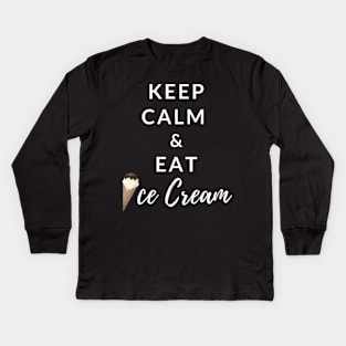 Keep Calm And Eat Ice Cream (Light Blue) Kids Long Sleeve T-Shirt